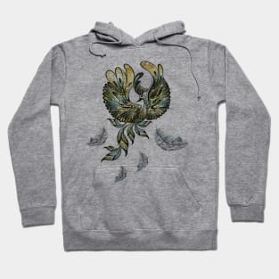 Elegant peacock in green colors. Hoodie